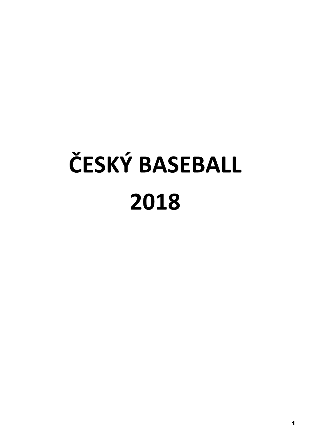 Český Baseball 2018