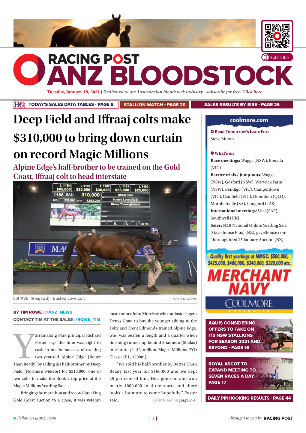 Deep Field and Iffraaj Colts Make $310,000 to Bring Down Curtain on Record Magic Millions | 2 | Tuesday, January 19, 2021