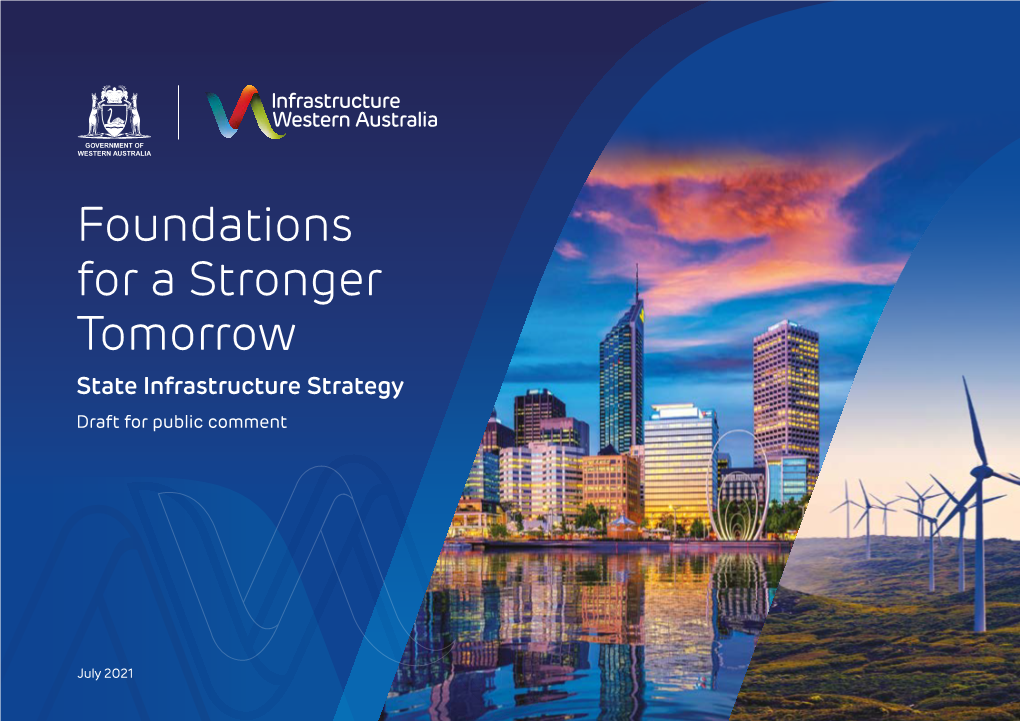 Foundations for a Stronger Tomorrow State Infrastructure Strategy Draft for Public Comment