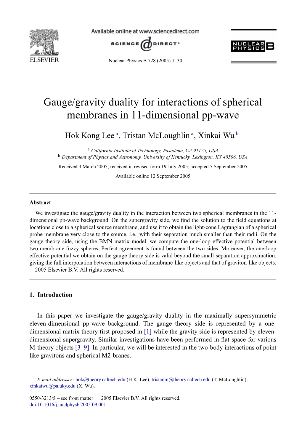 Gauge/Gravity Duality for Interactions of Spherical Membranes in 11-Dimensional Pp-Wave