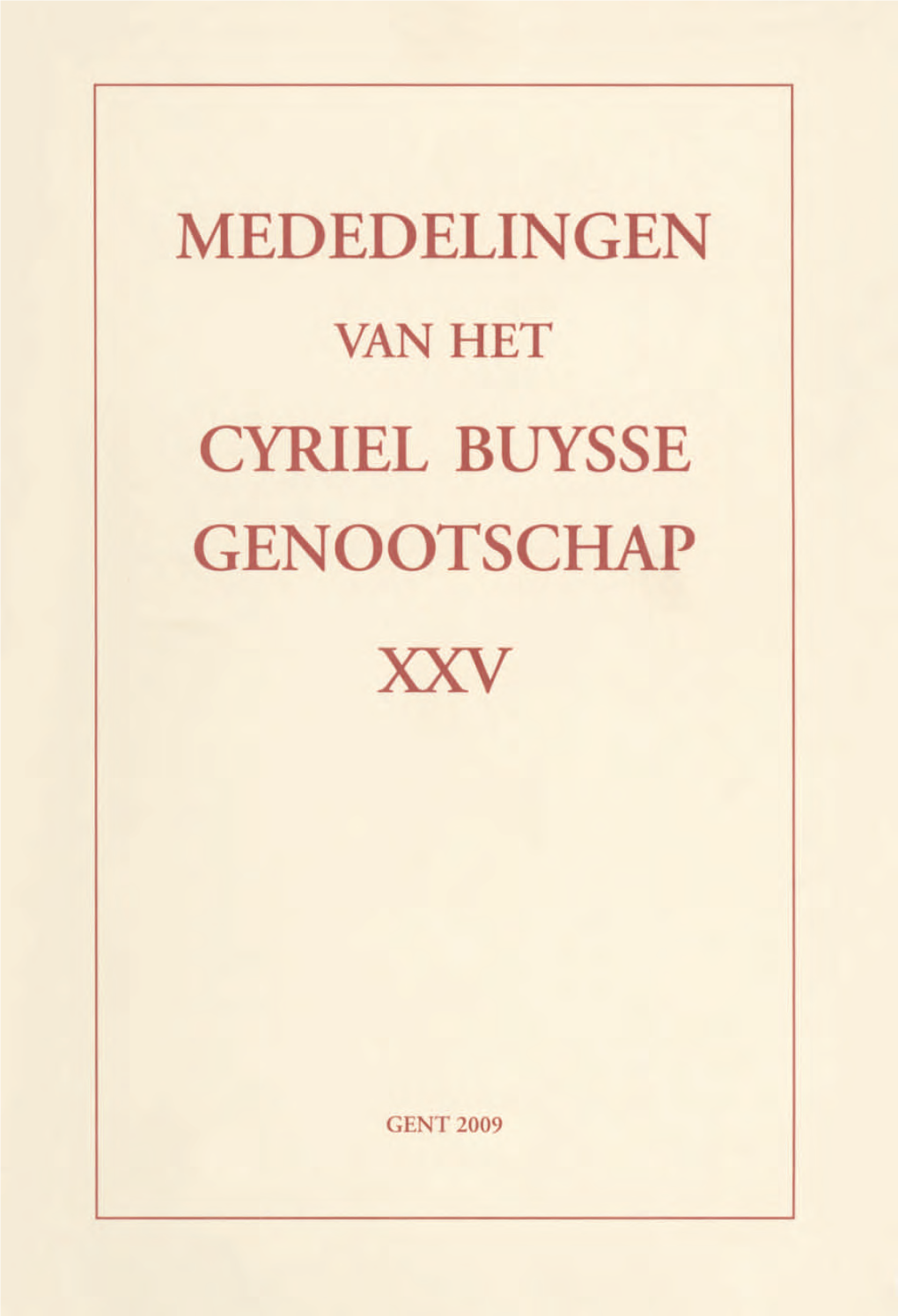 Mededelingen Cyriel Buysse Genootschap