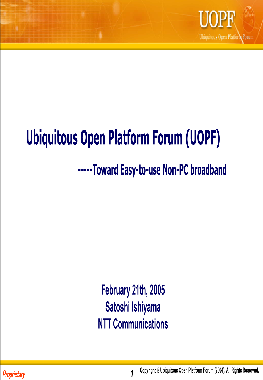 Ubiquitous Open Platform Forum (2004)