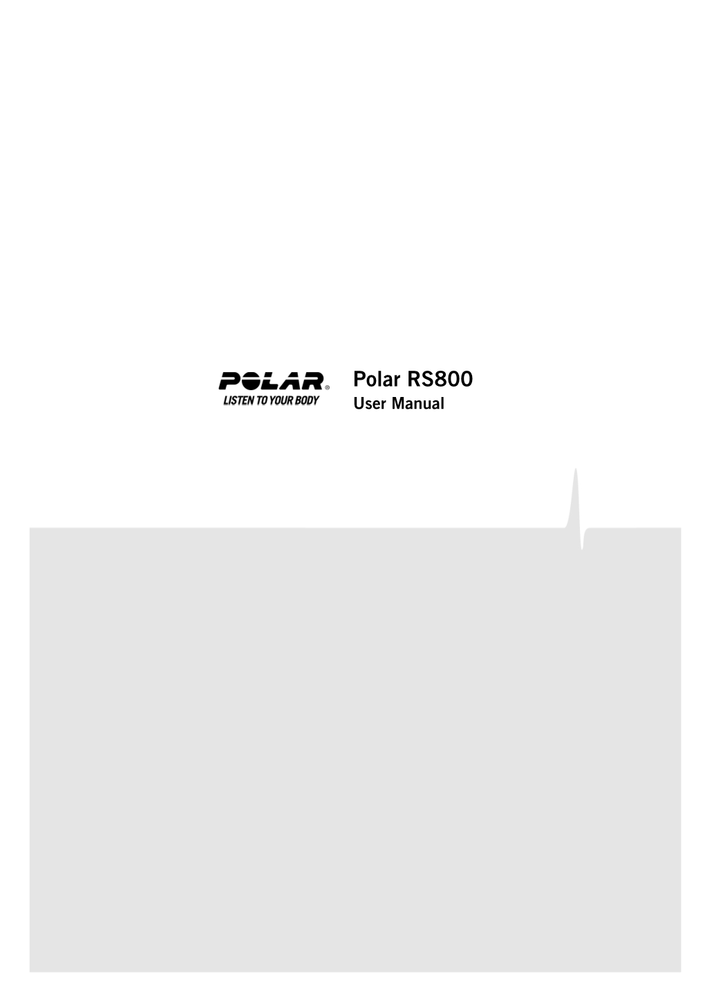 Polar RS800 User Manual Polar RS800 User Manual 2
