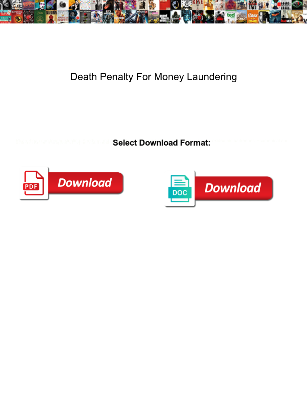 Death Penalty for Money Laundering
