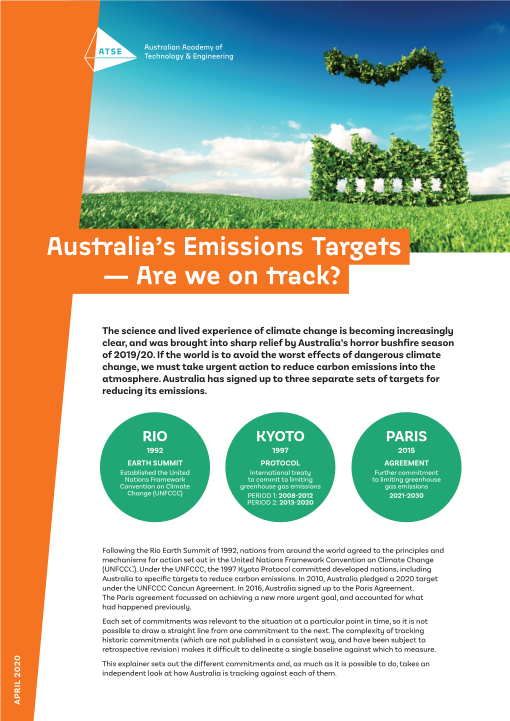 Australia's Emissions Targets. — Are We on Track?