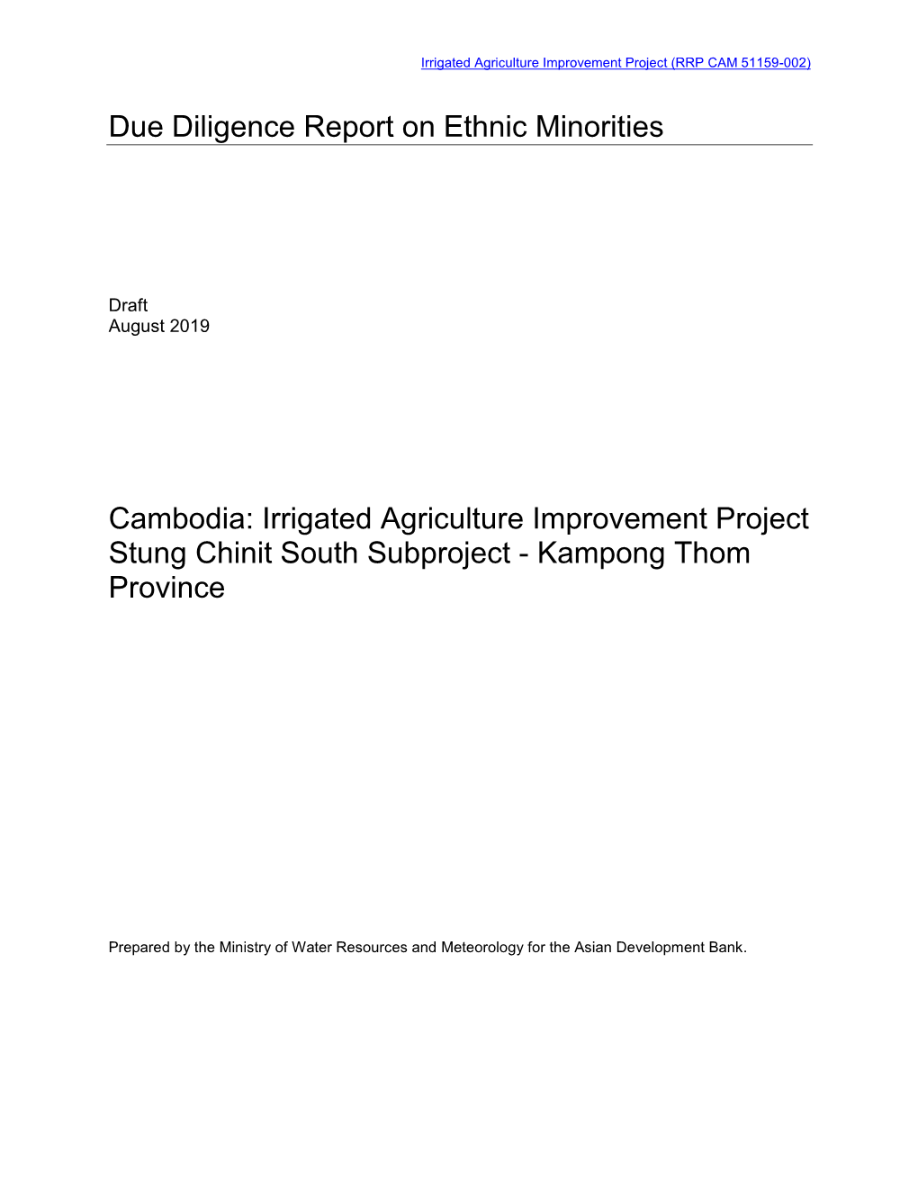 Stung Chinit South Subproject - Kampong Thom Province