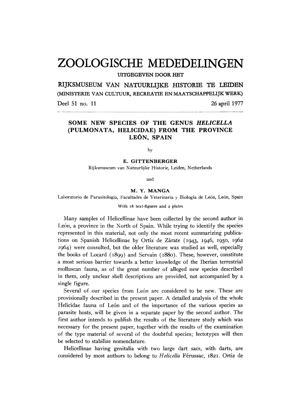 Zoologische Mededelingen