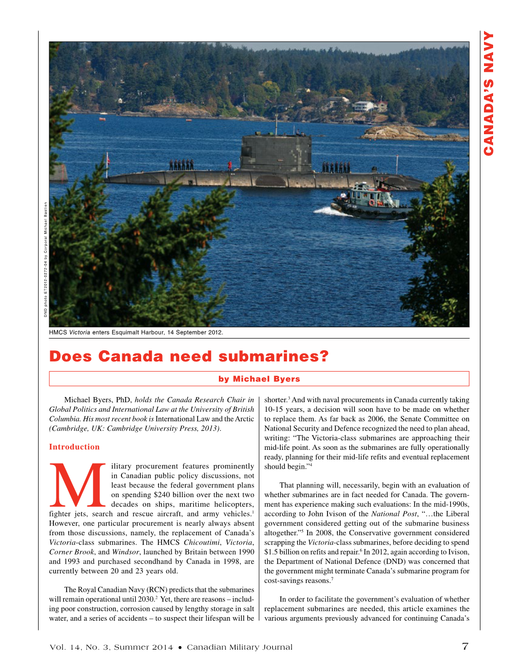 Does Canada Need Submarines?