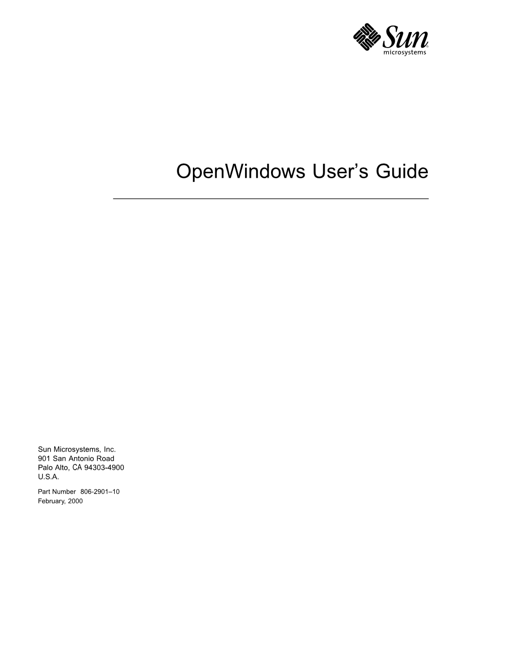 Openwindows User's Guide
