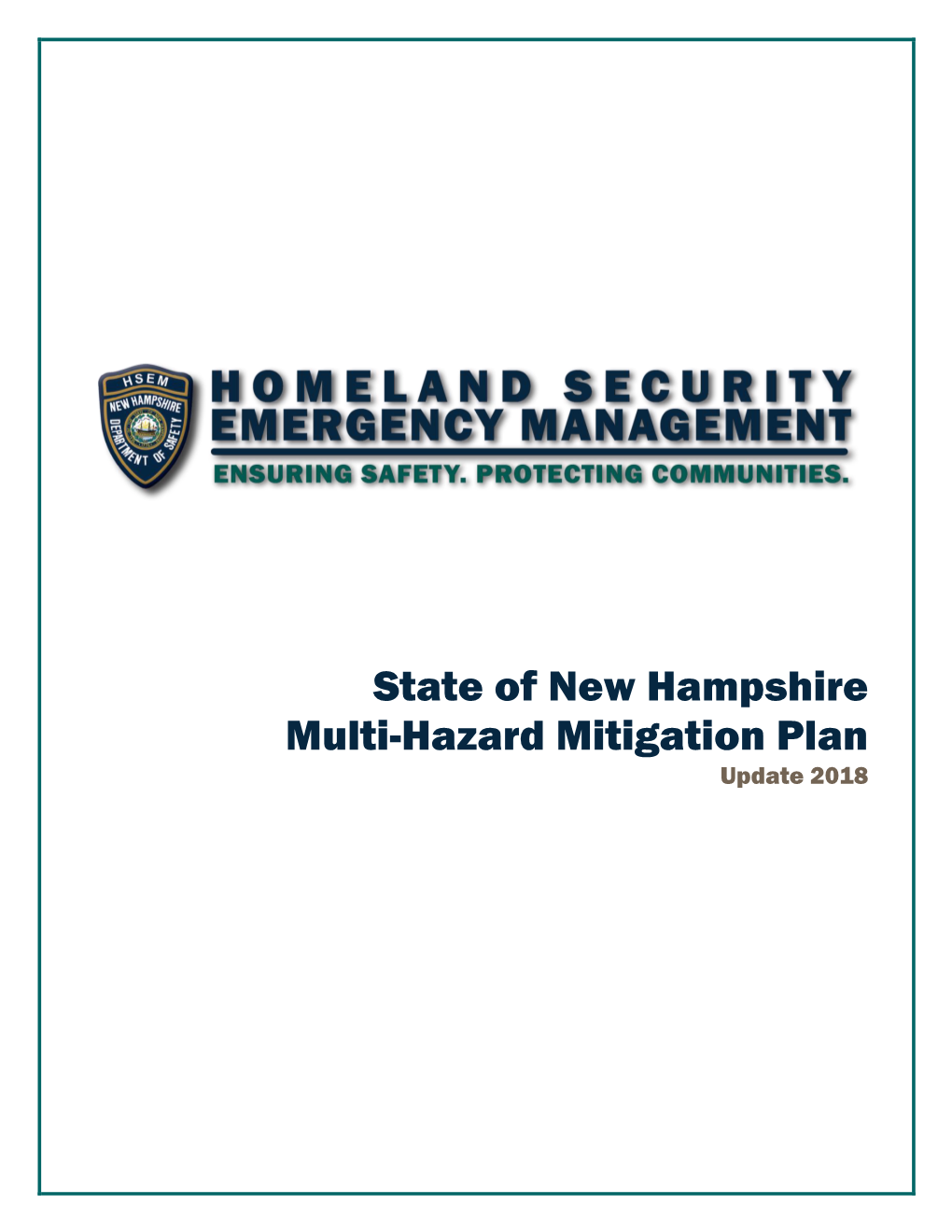 State of New Hampshire Multi Hazard Mitigation Plan Update 2018