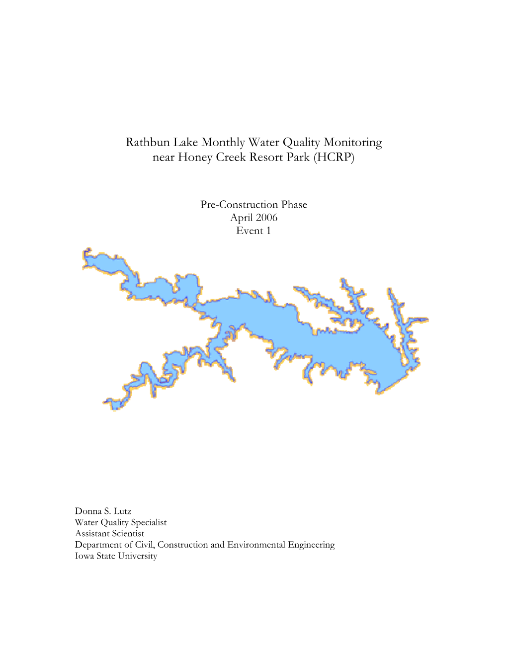 Rathbun Lake Monthly Water Quality Monitoring Near Honey Creek Resort Park (HCRP)