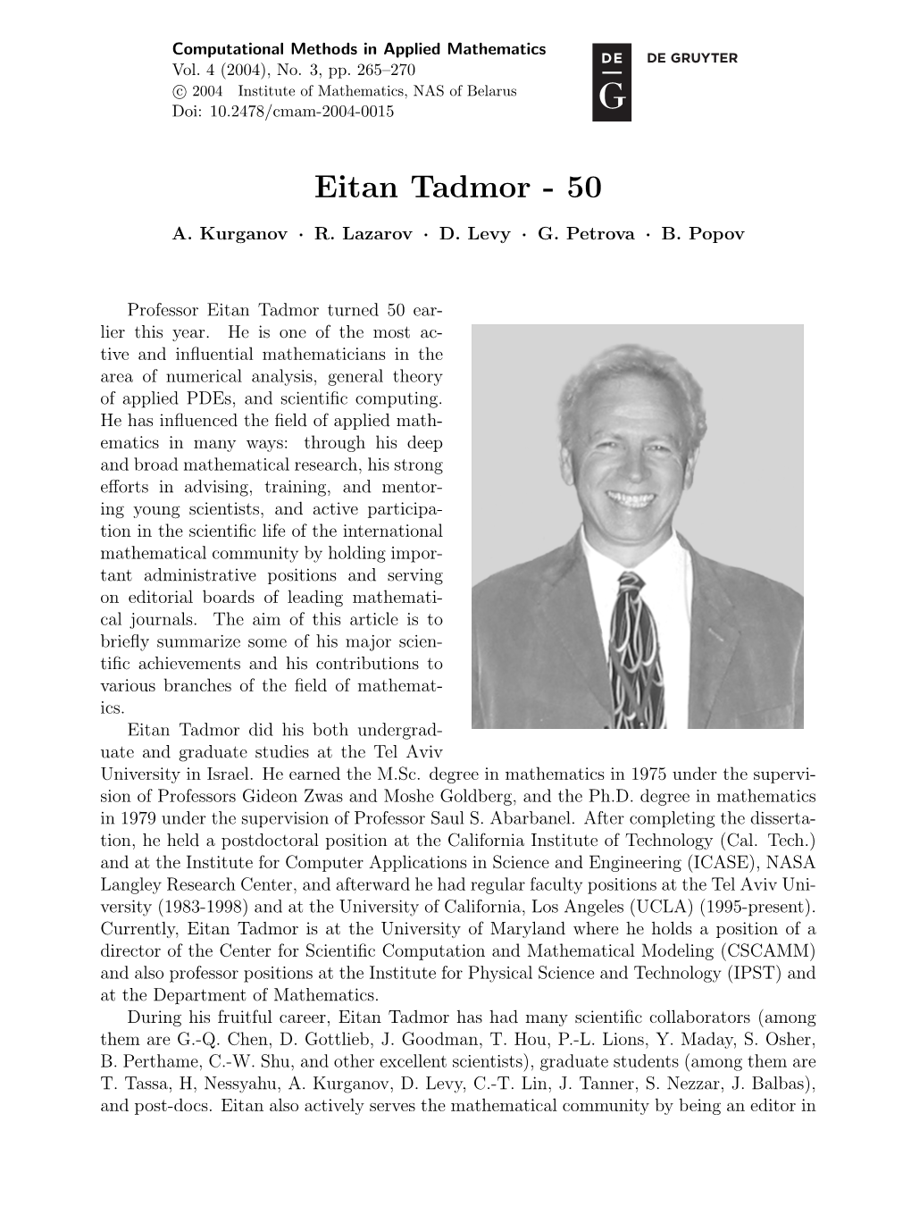 Eitan Tadmor - 50