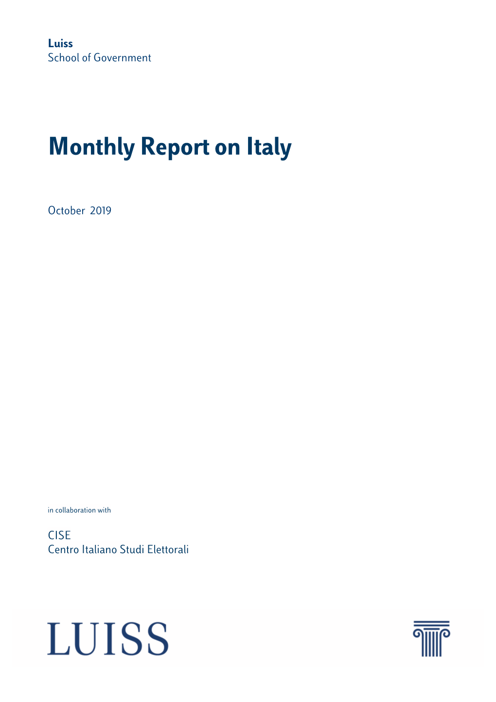 Monthly Report on Italy