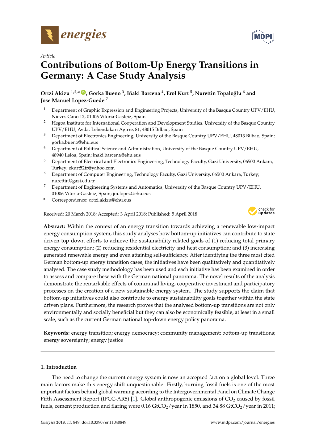 Contributions of Bottom-Up Energy Transitions in Germany: a Case Study Analysis