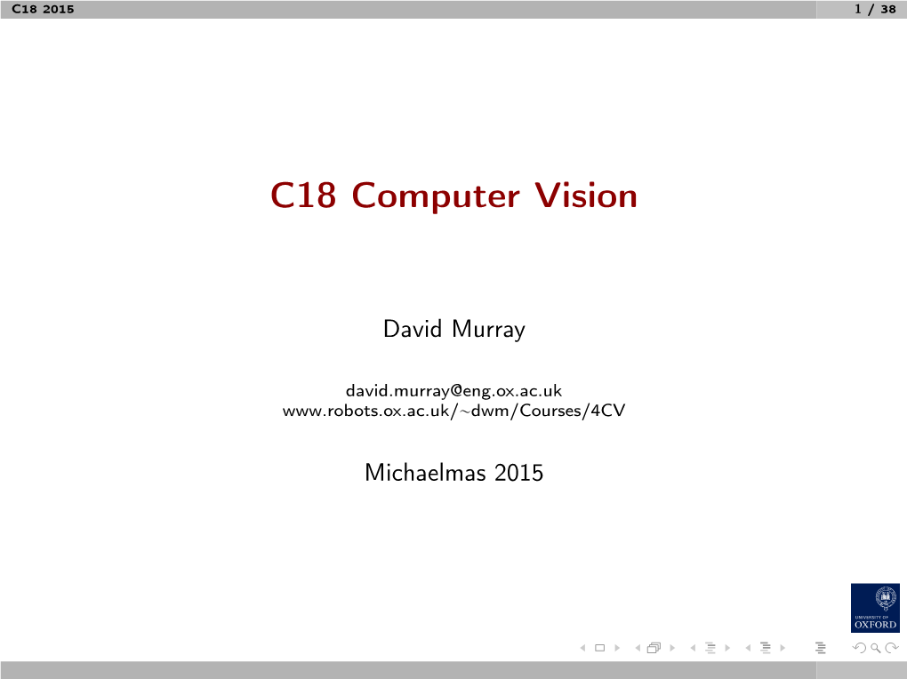 C18 Computer Vision
