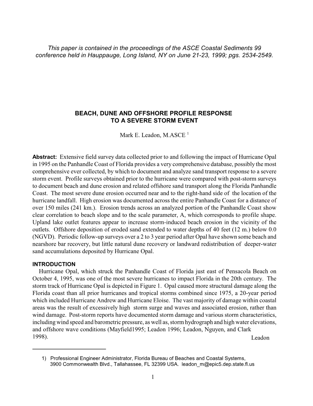 Hurricane Opal Analysis Paper