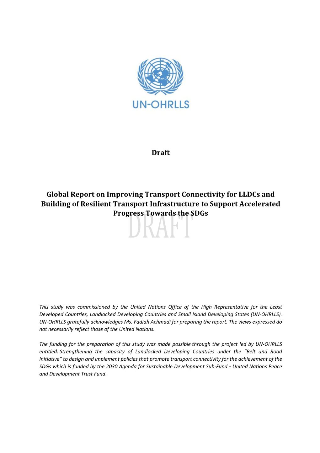 Draft Global Report on Improving Transport Connectivity for Lldcs