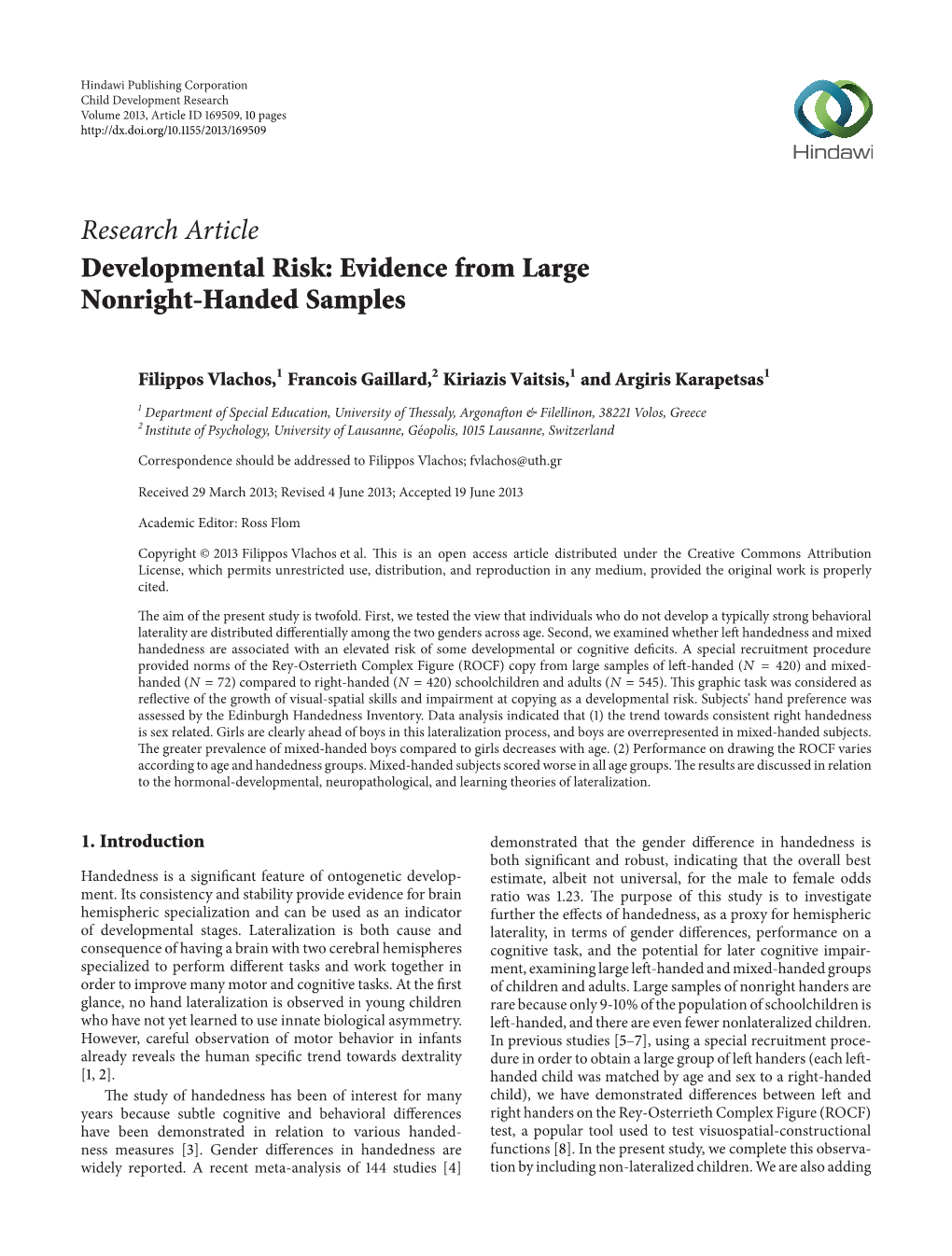 Evidence from Large Nonright-Handed Samples