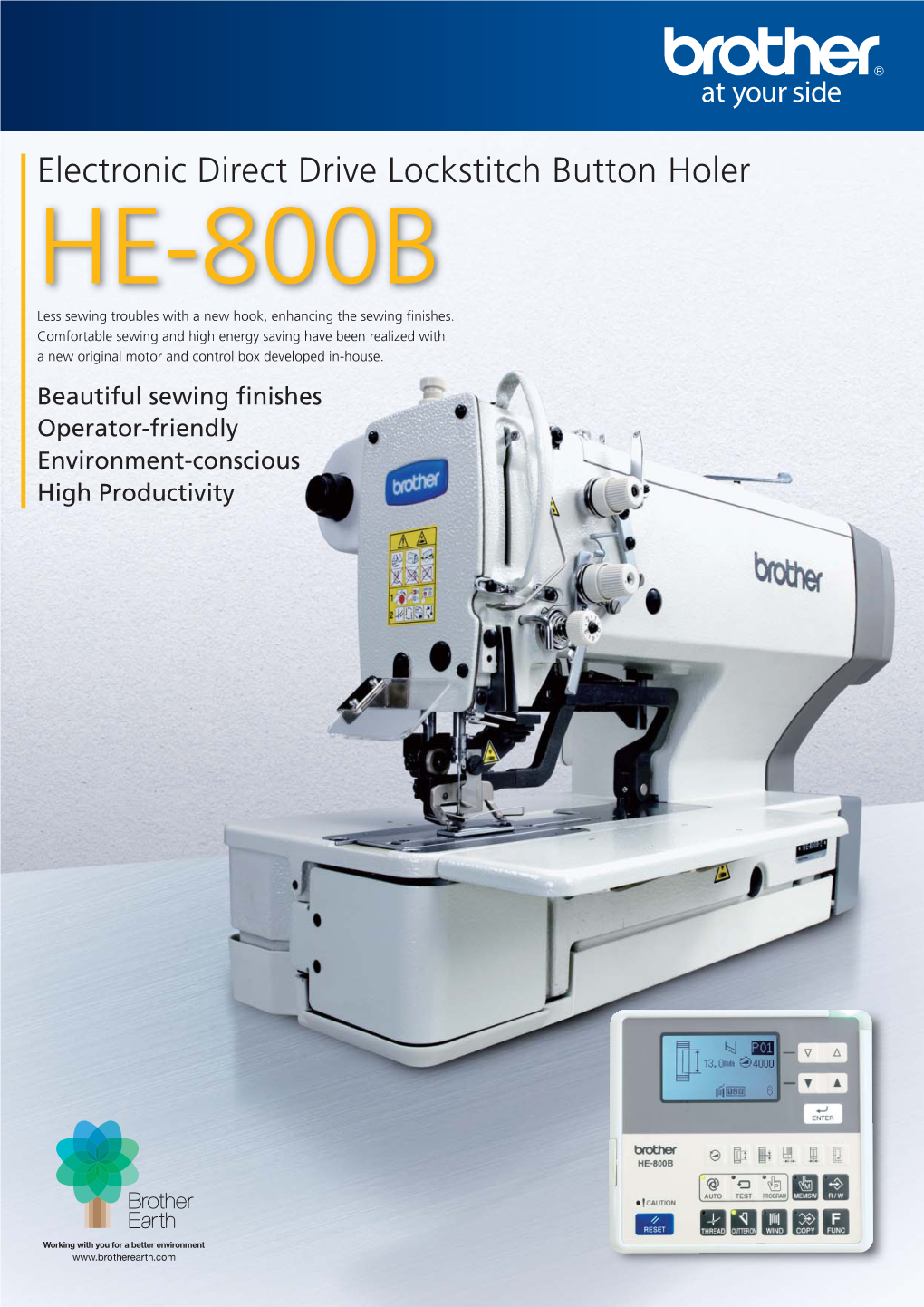 Electronic Direct Drive Lockstitch Button Holer HE-800B Less Sewing Troubles with a New Hook, Enhancing the Sewing Finishes