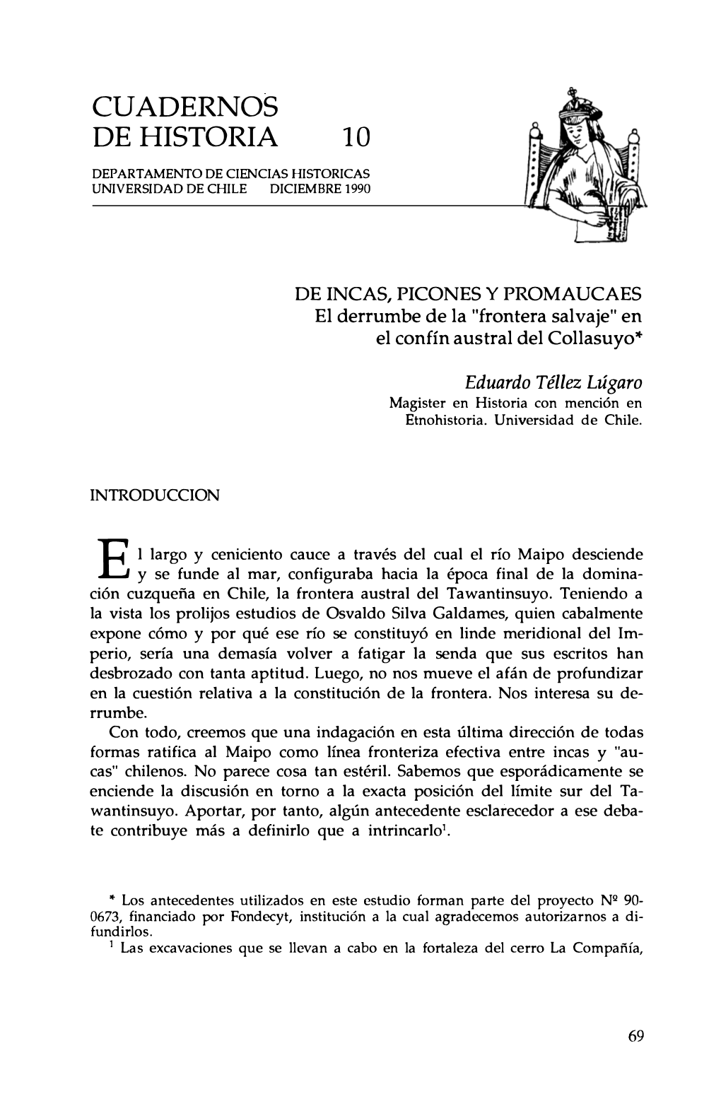 Cuadernos De Historia 10 Departamento De Ciencias Historicas Universidad De Chile Diciembre 1990