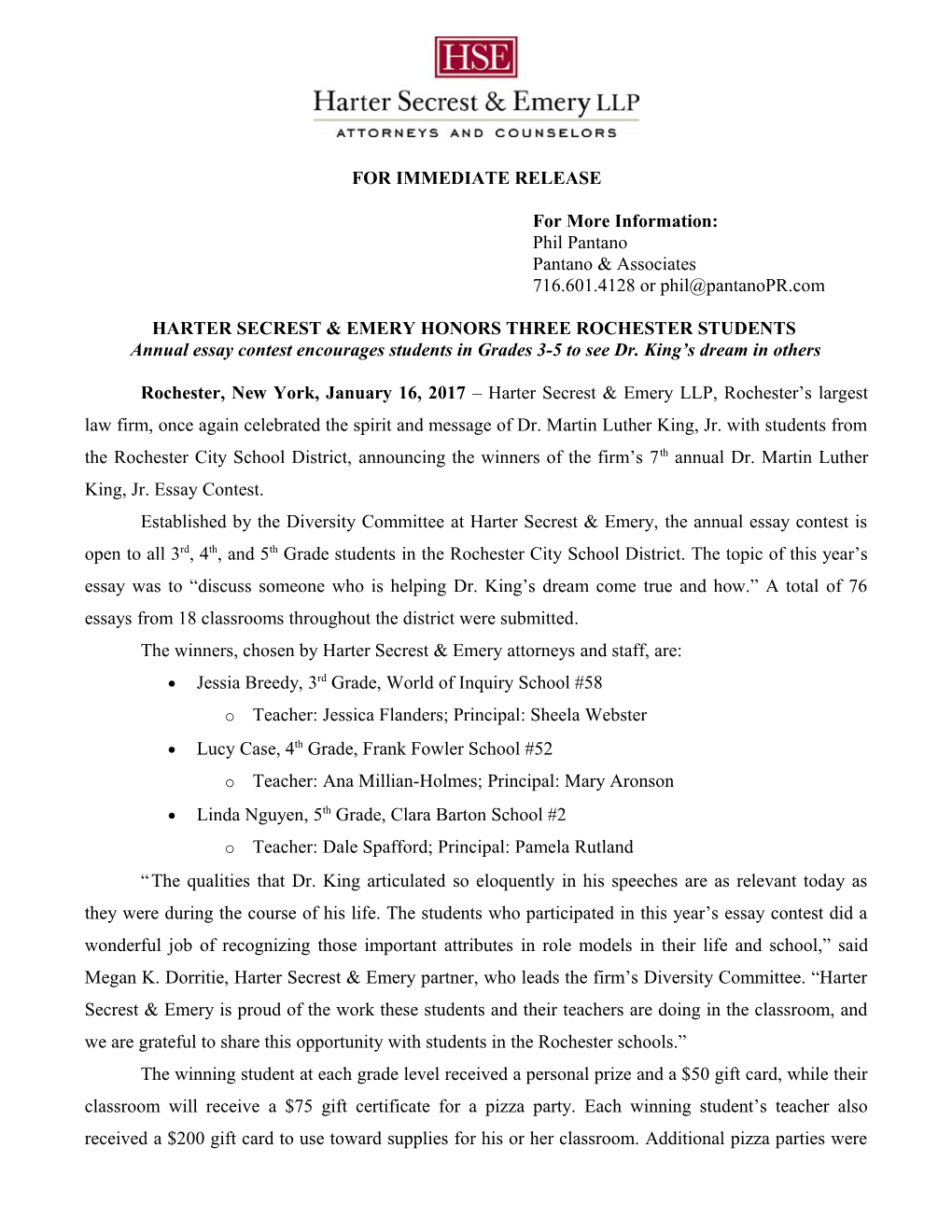 Harter Secrest & Emery Adds Two Intellectual Property Partners Pg. 3