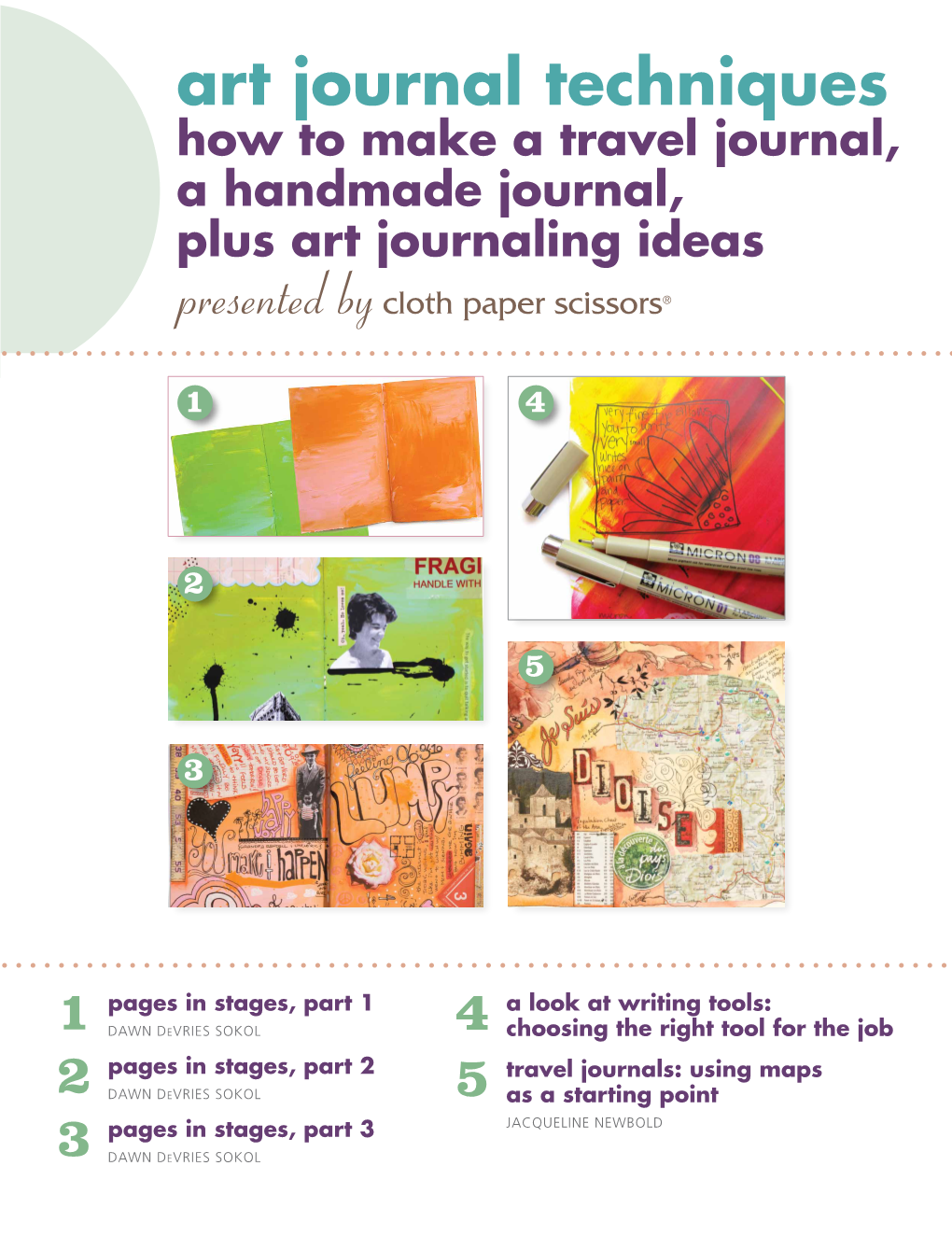 Art Journal Techniques How to Make a Travel Journal, a Handmade Journal, Plus Art Journaling Ideas Presented by Cloth Paper Scissors®