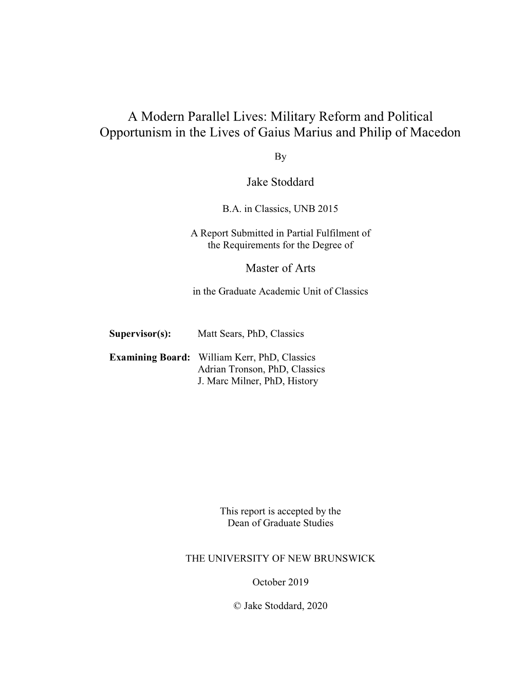 Military Reform and Political Opportunism in the Lives of Gaius Marius and Philip of Macedon