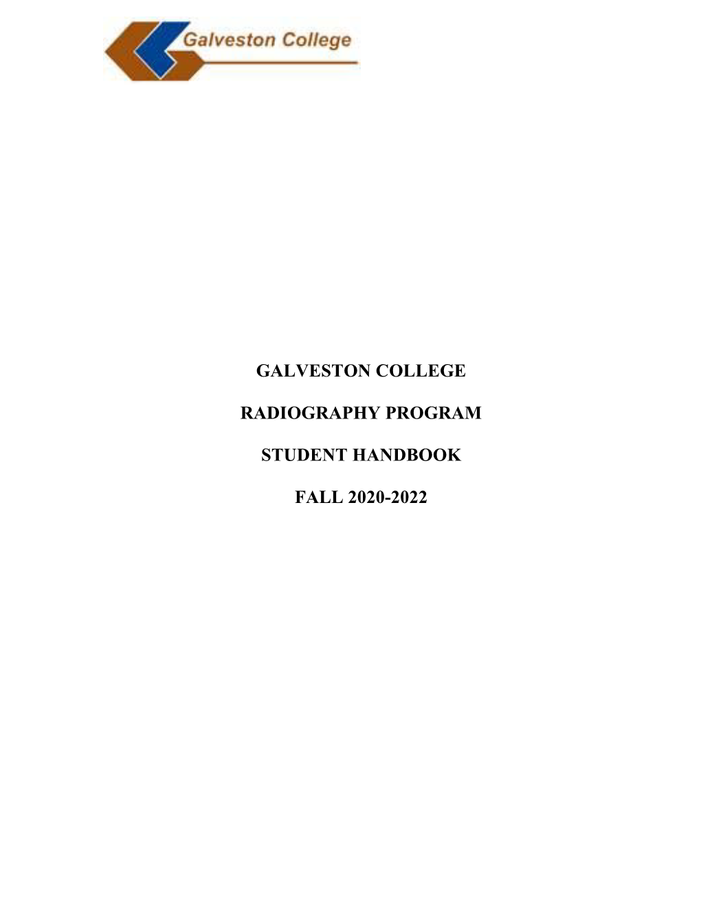 Galveston College Radiography Program Student Handbook Fall