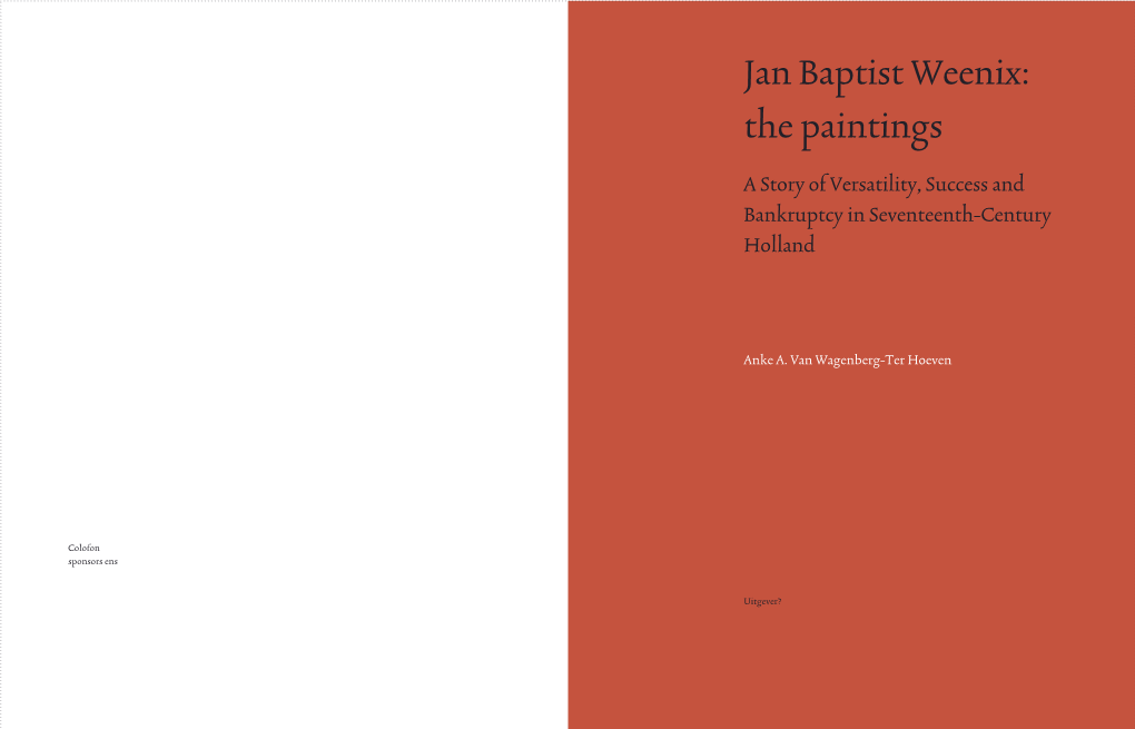 Jan Baptist Weenix: the Paintings