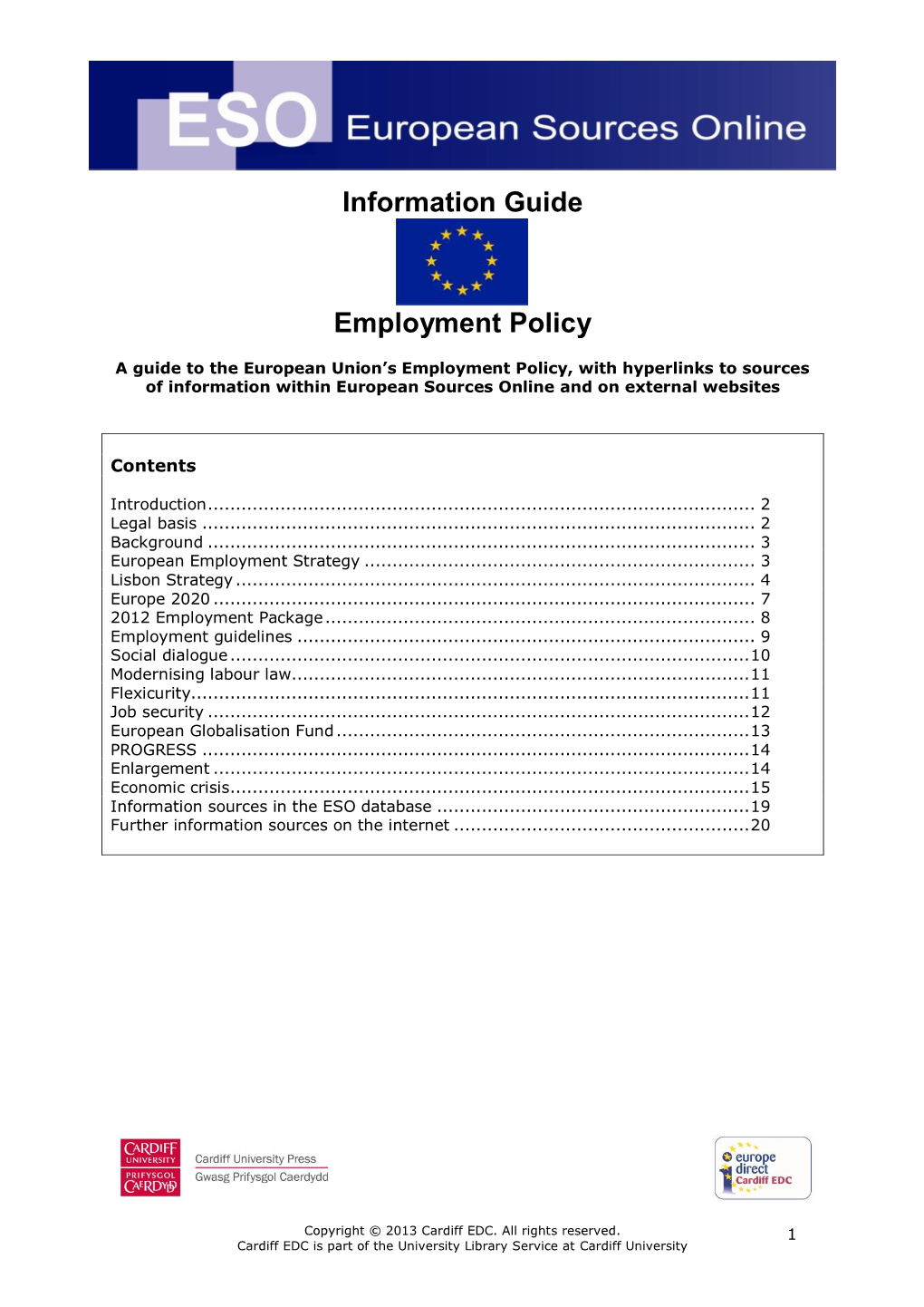 Information Guide Employment Policy