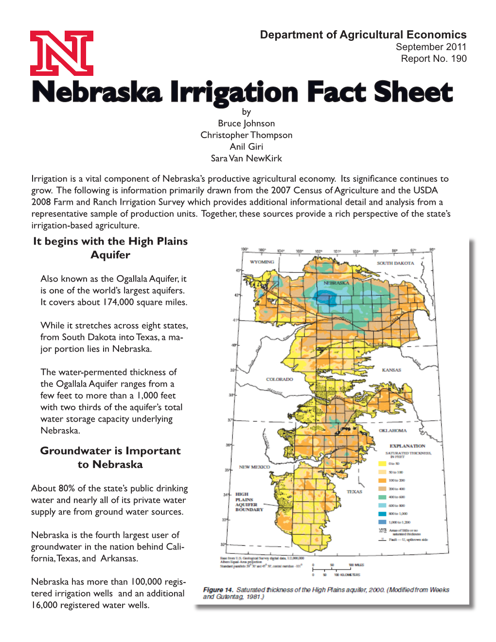 Irrigation Fact Sheet by Bruce Johnson Christopher Thompson Anil Giri Sara Van Newkirk