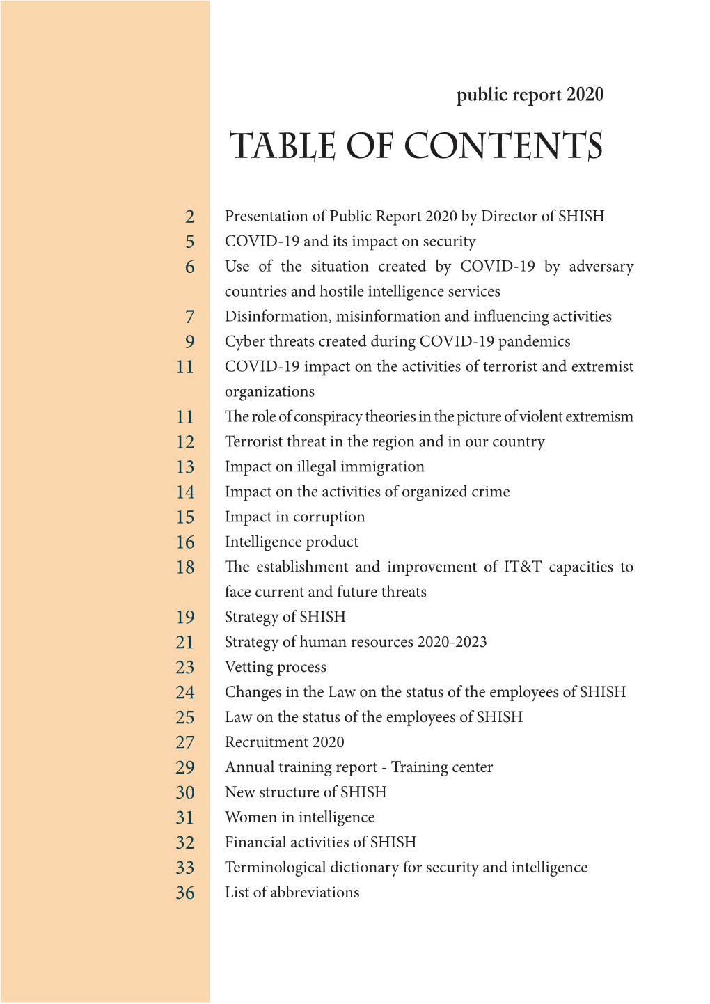 Table of Contents