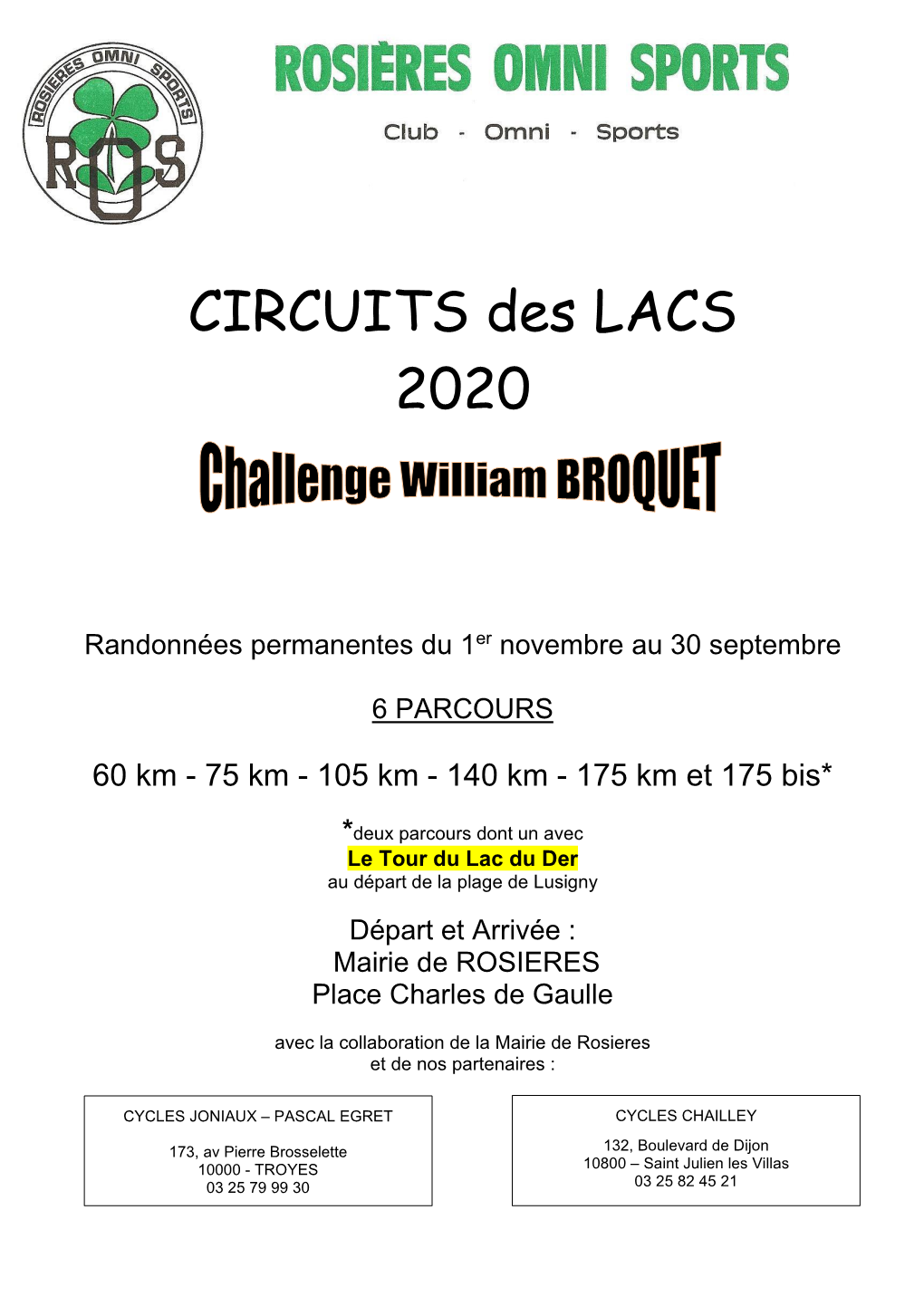 CIRCUITS Des LACS 2020