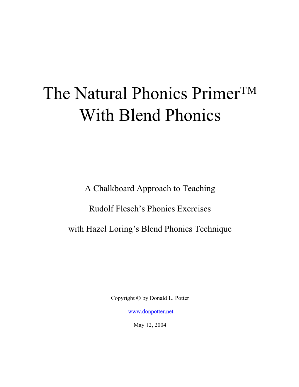 Natural Phonics Primer with Blend Phonics in the Above Statistics