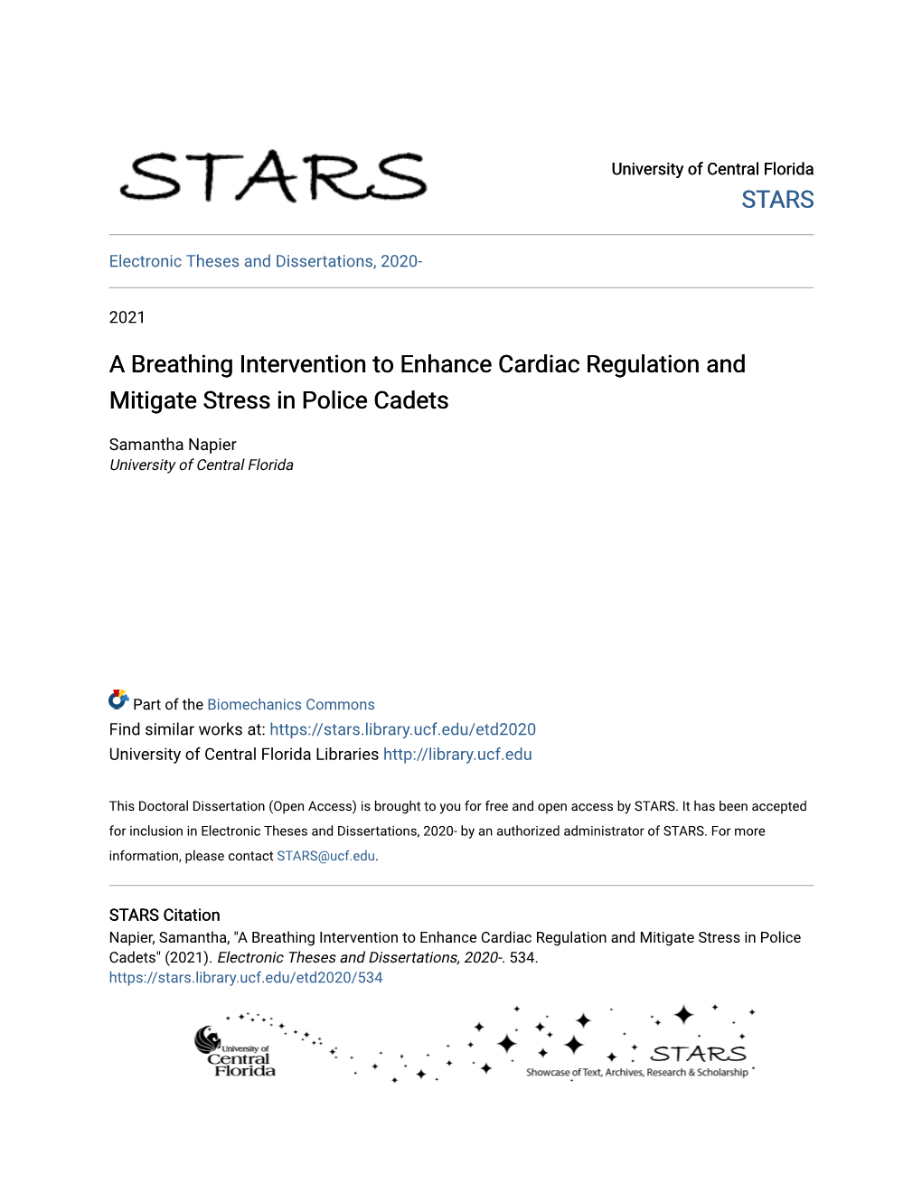 A Breathing Intervention to Enhance Cardiac Regulation and Mitigate Stress in Police Cadets