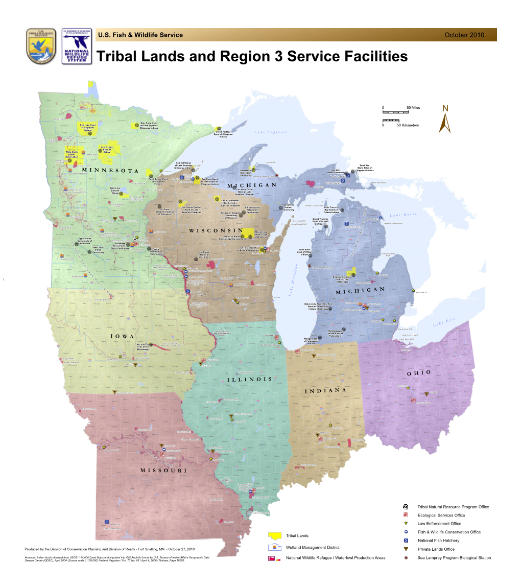 Tribal Lands and Region 3 Service Facilities