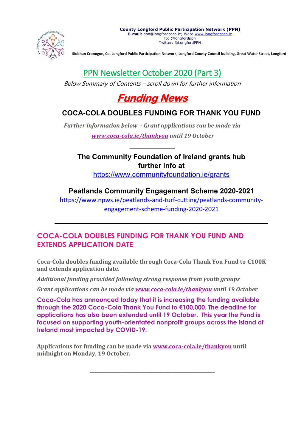 PPN Newsletter October 2020