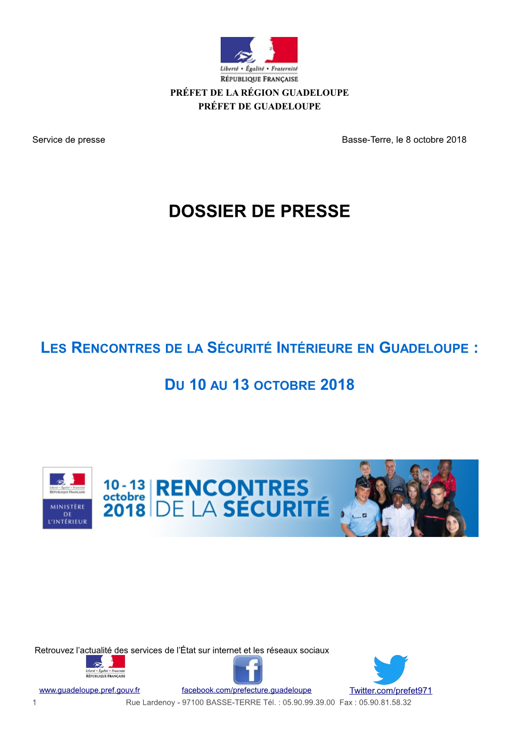 Dossier De Presse Rencontres De La Securite Interieure En Guadeloupe