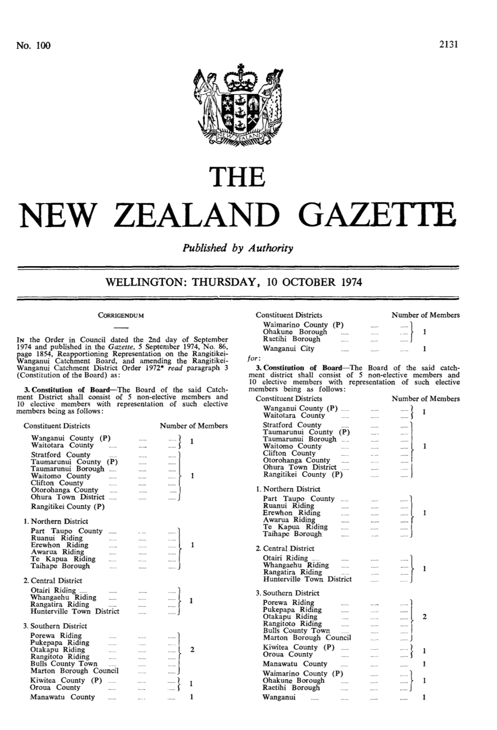 NEW ZEALAND GAZE'l*IE Published by Authority