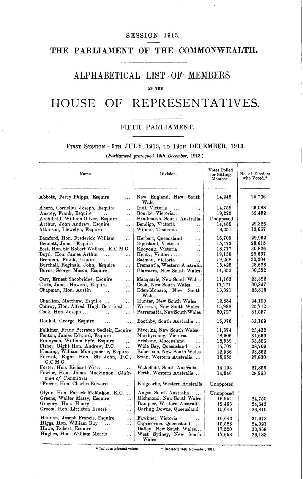 House of Representatives