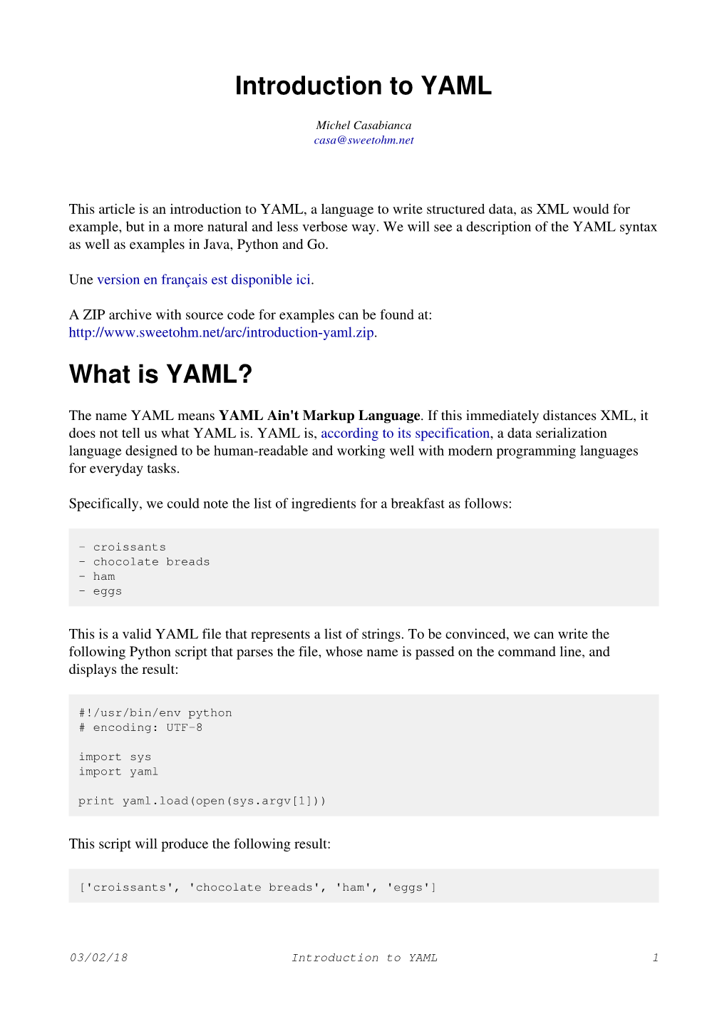 Introduction to YAML