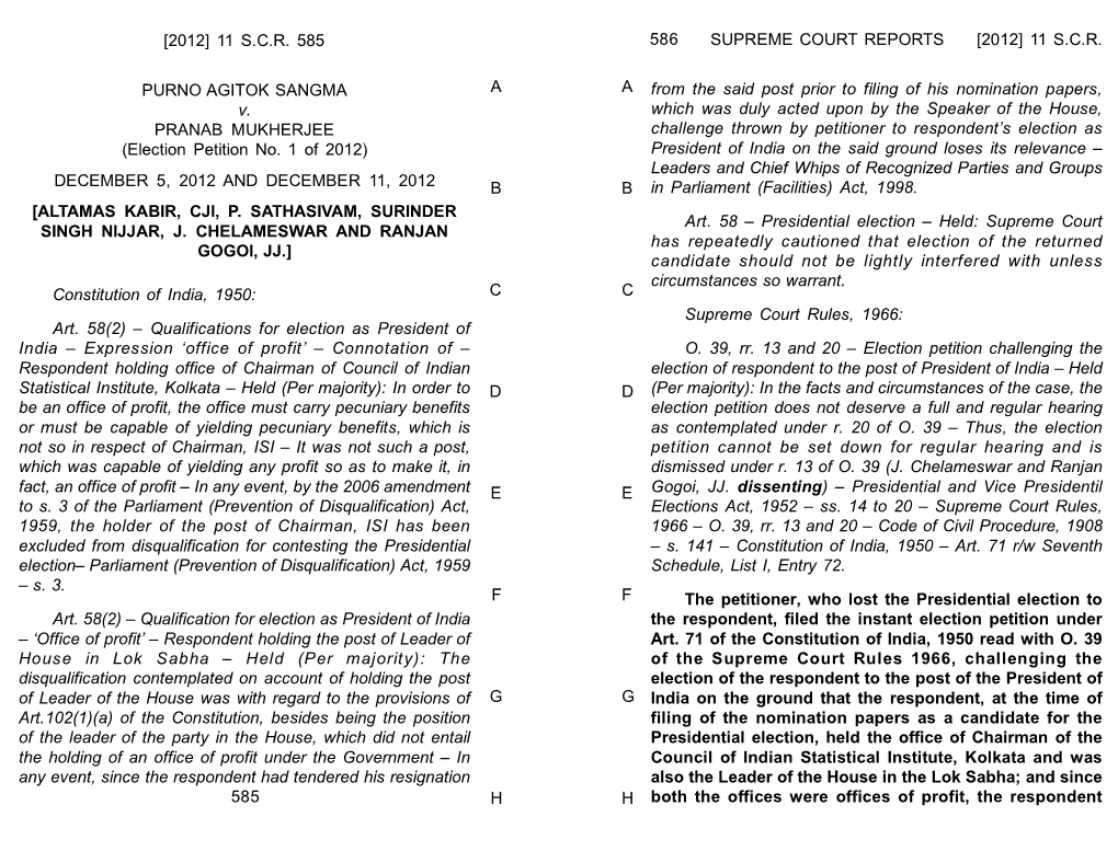 11 SCR 586 ABCDEFGHABCDEFGH from the Said Post Prior to Filing Of