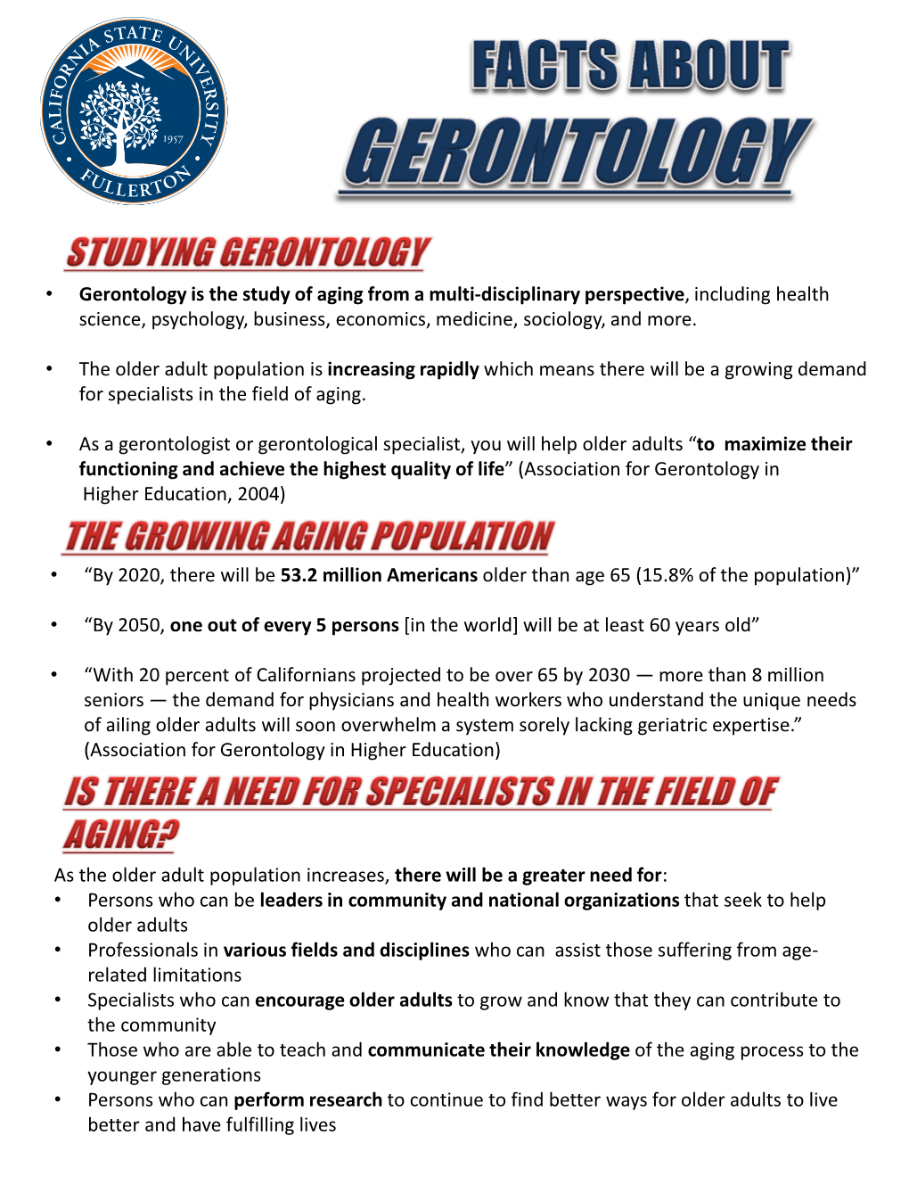 Interesting Facts About Gerontology