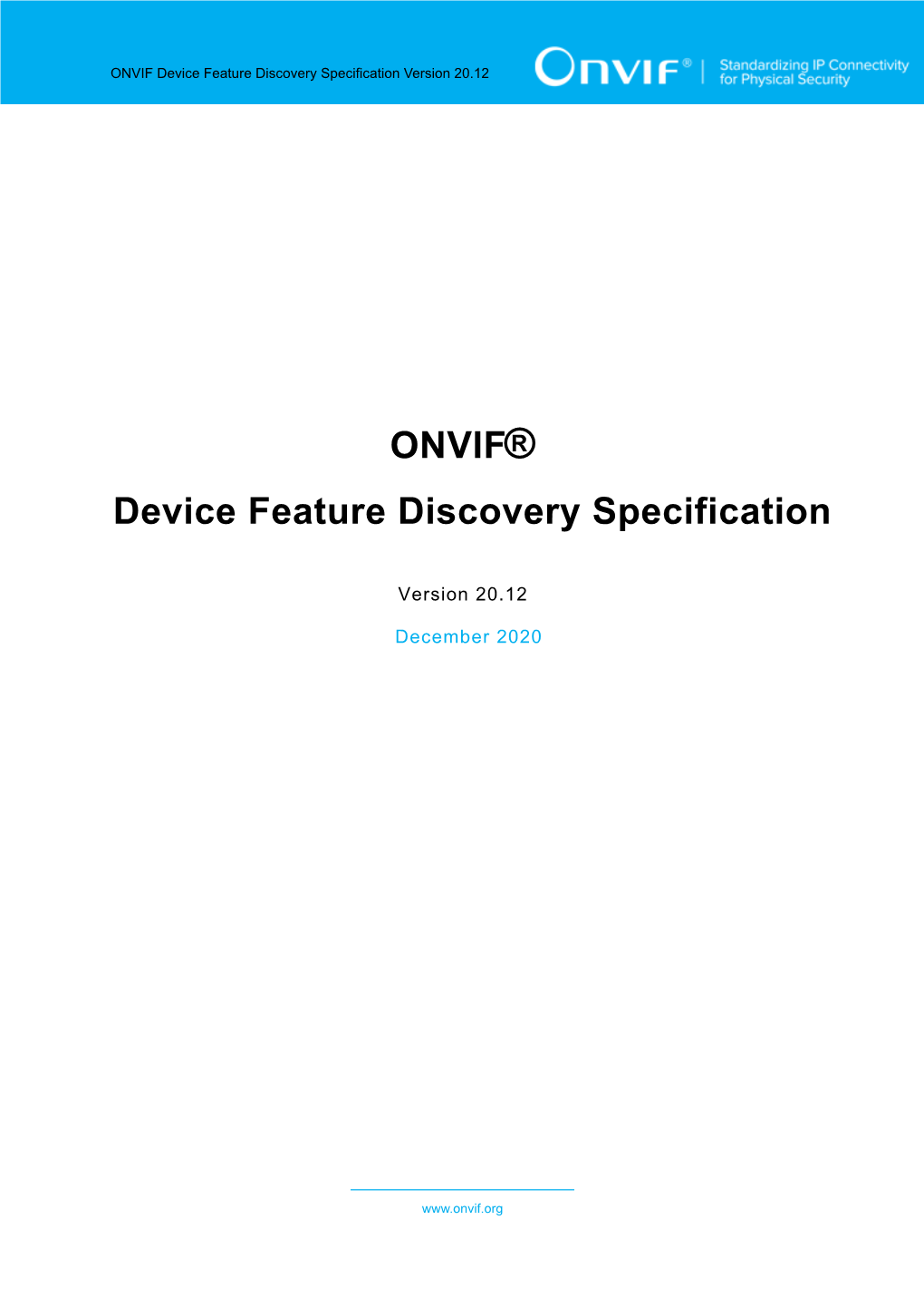 ONVIF® Device Feature Discovery Specification