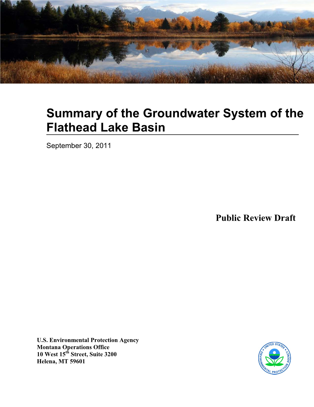 Summary of the Groundwater System of the Flathead Lake Basin