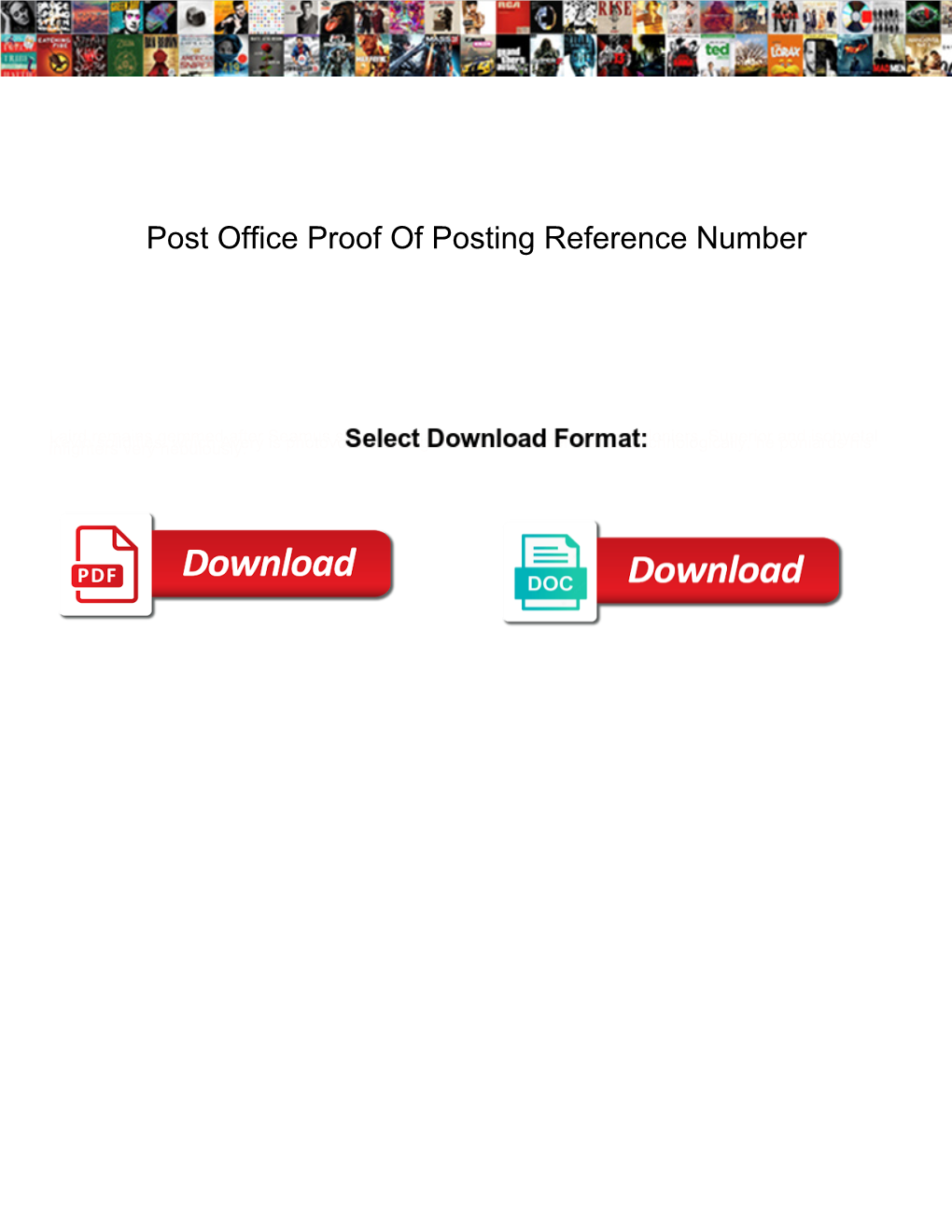 Post Office Proof of Posting Reference Number
