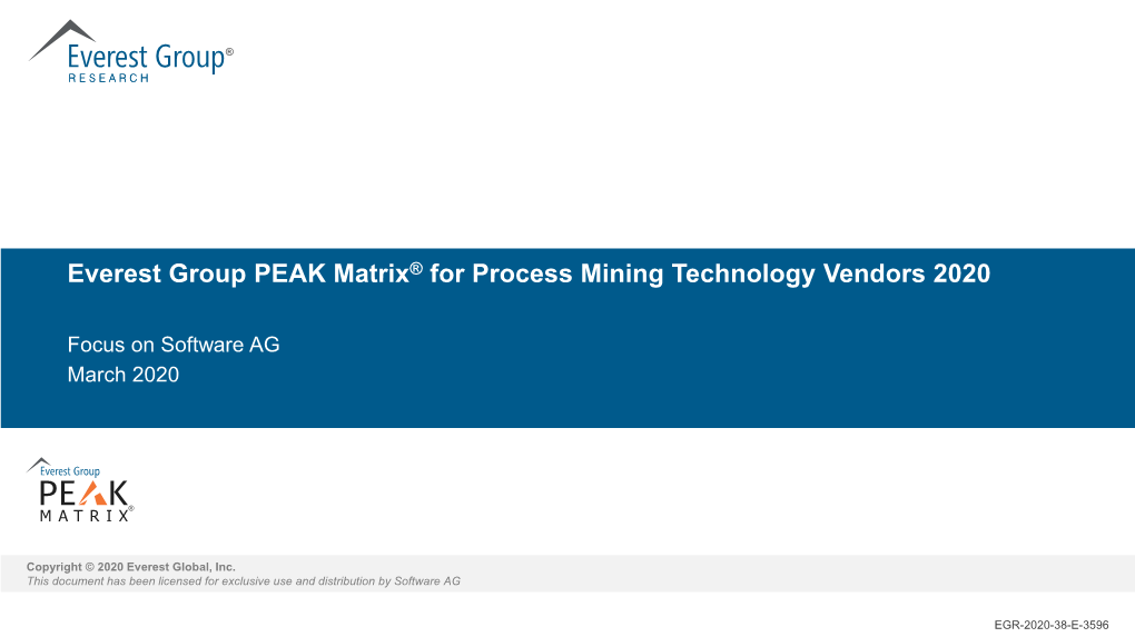 Everest Group PEAK Matrix for Process Mining Products 2020