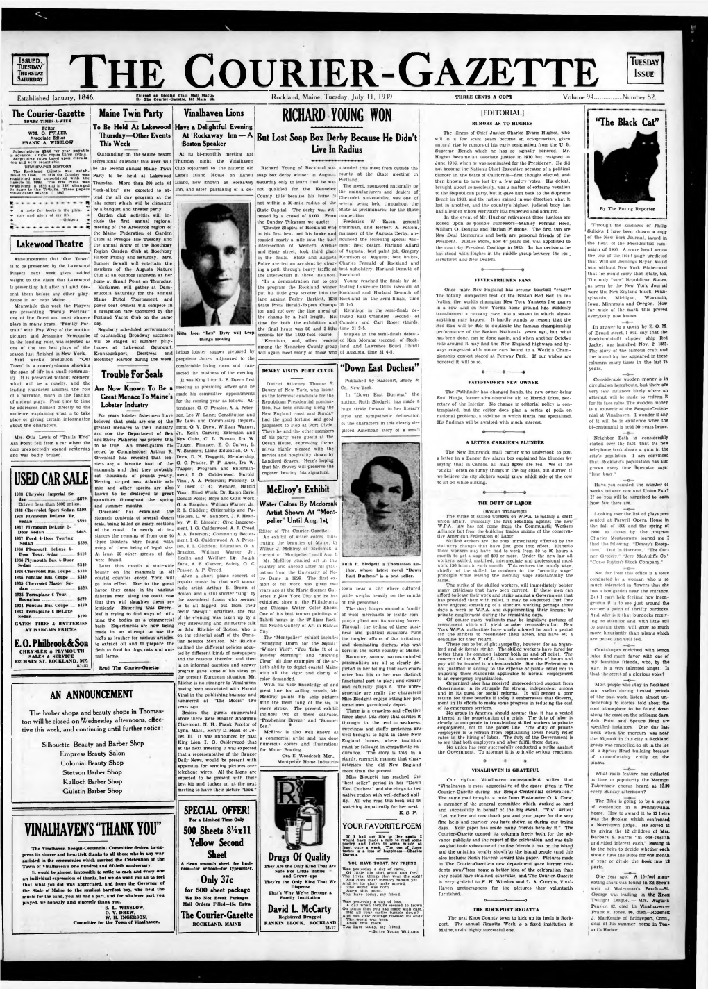 Courier Gazette : July 11, 1939