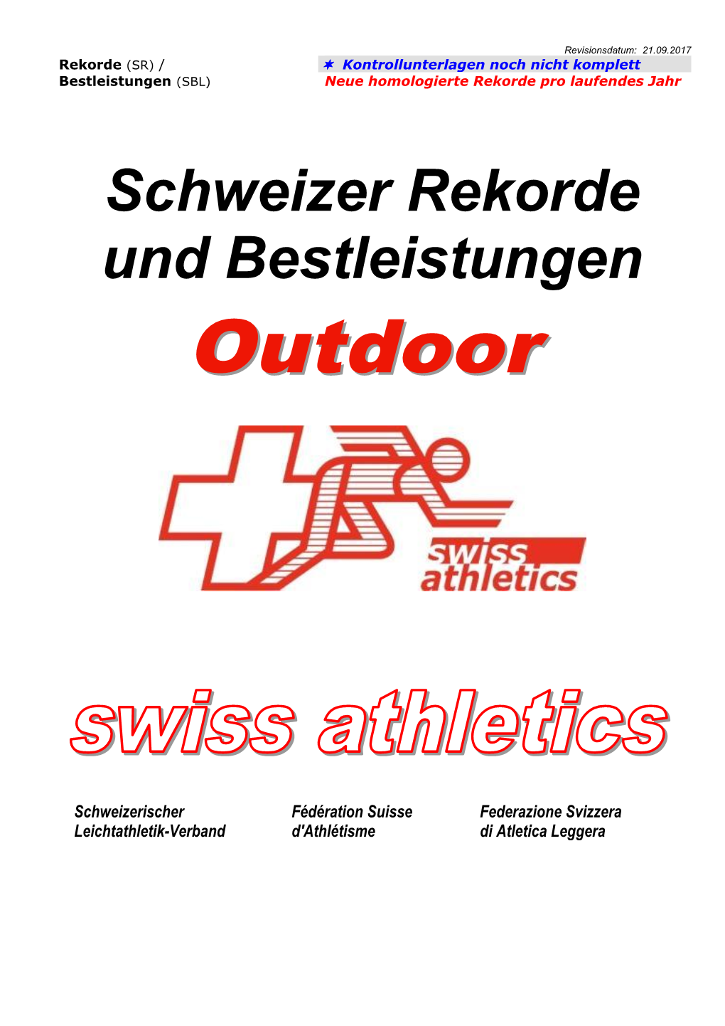 Schweizer Rekorde Und Bestleistungen