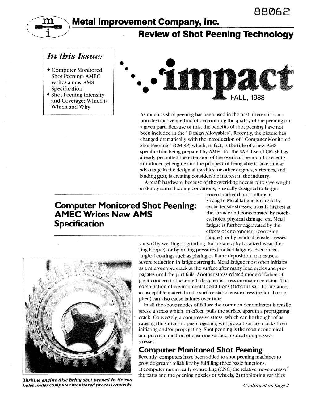Metal Improvement Company, Inc. Review of Shot Peening Technology